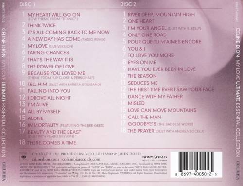 Celine Dion My Love (Ultimate Essential Collection) : Back